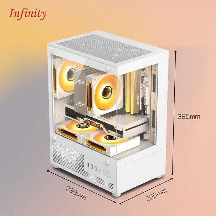 INFINITY NOIR Black V2 + 3 Fan mATX Seaview Case