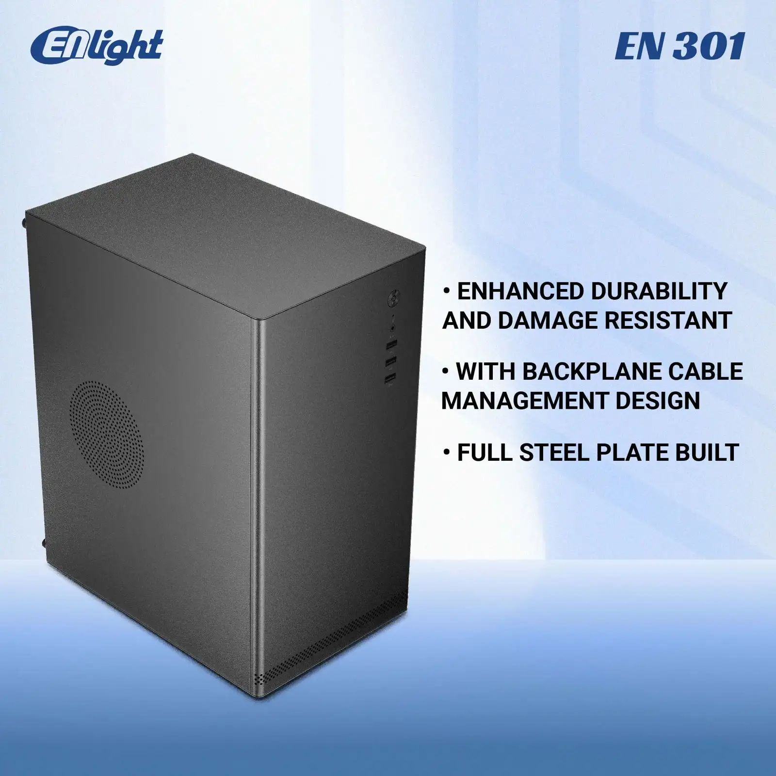 ENLIGHT EN-301 + 300W Black Mid Slim mATX USB3.0