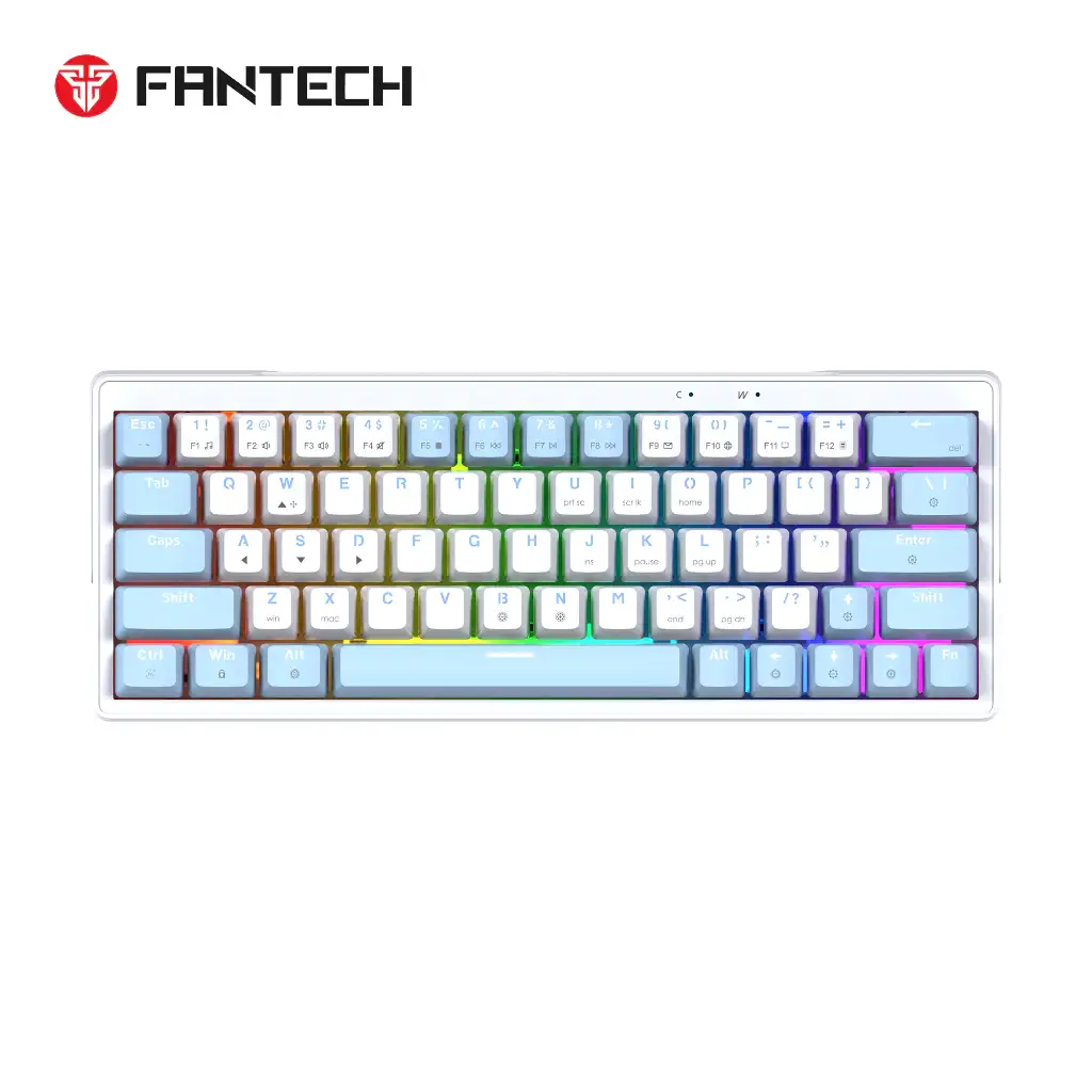 FANTECH KEYBOARD ATOM X 63 MK611 MECHA WHITE BLUE - TARO SWITCH