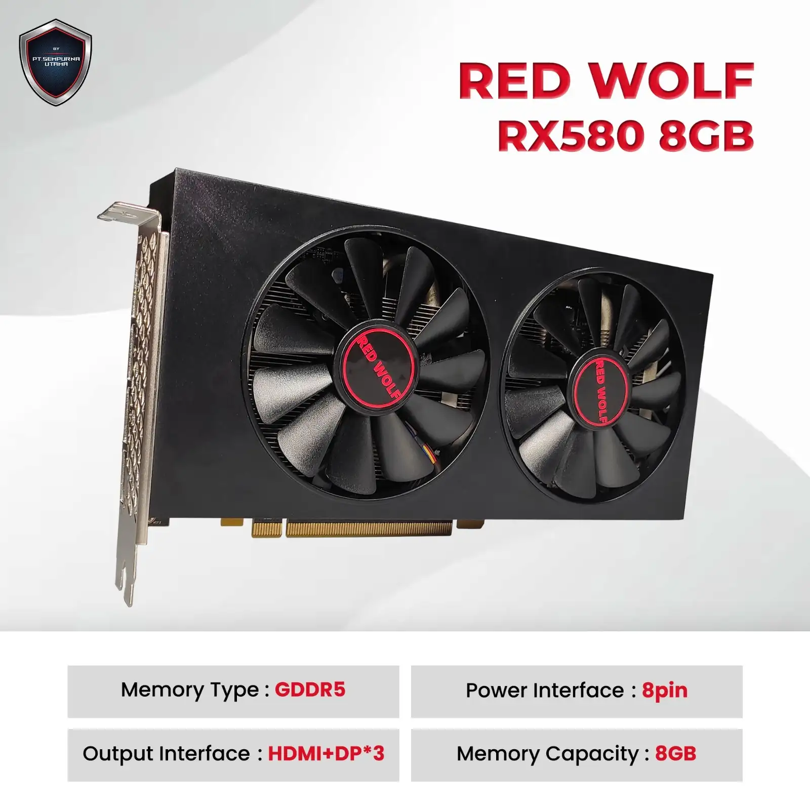 RED WOLF RX 580 8GB DDR5 BLACK