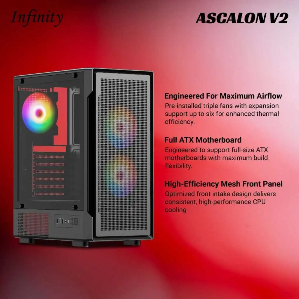 INFINITY ASCALON V2 + 3 Fan RGB ATX