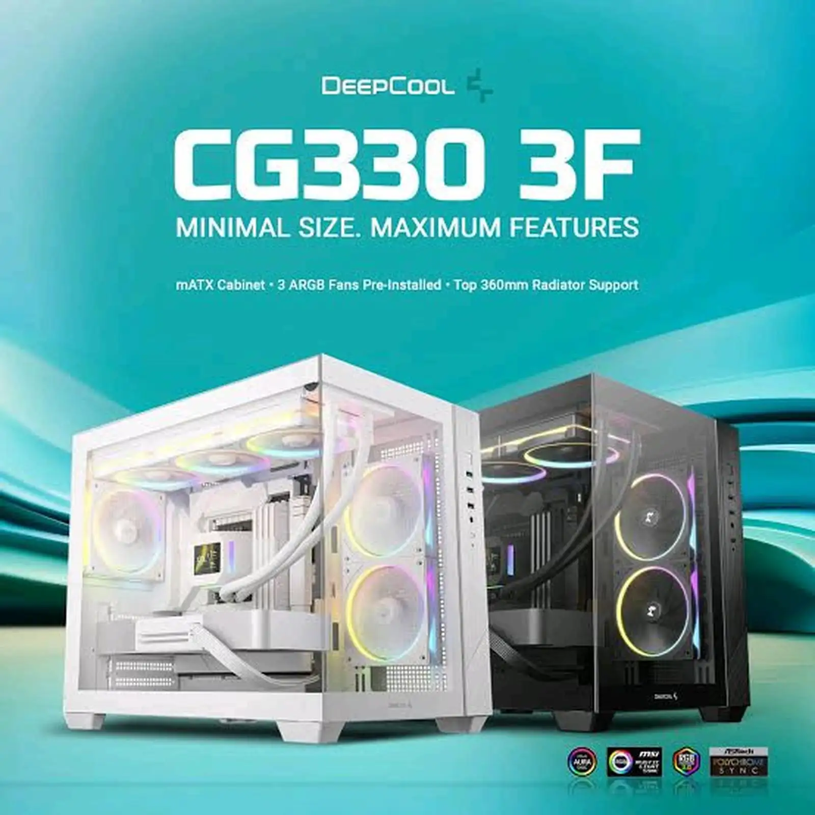 DEEPCOOL CG330 3F 3 Fan aRGB M-ATX Black