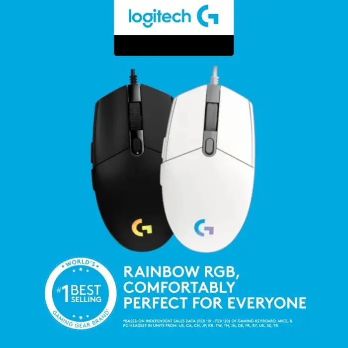Logitech G102 V2 LightSync Gaming Mouse RGB (White)