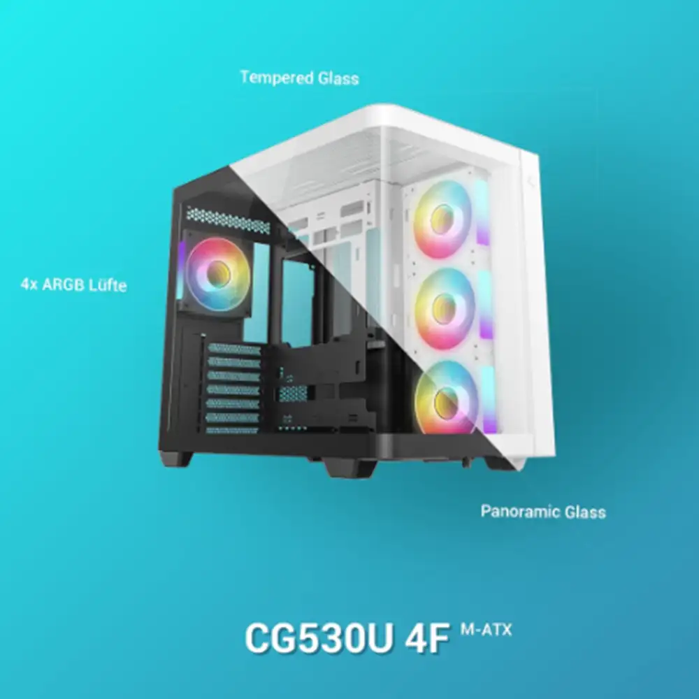 DEEPCOOL CG530 4F ATX BTF 4 Fan aRGB Black