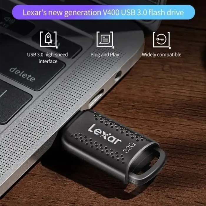 LEXAR JUMPDRIVE V400 USB 3.0 Rex 32GB up to 100MB/s Green