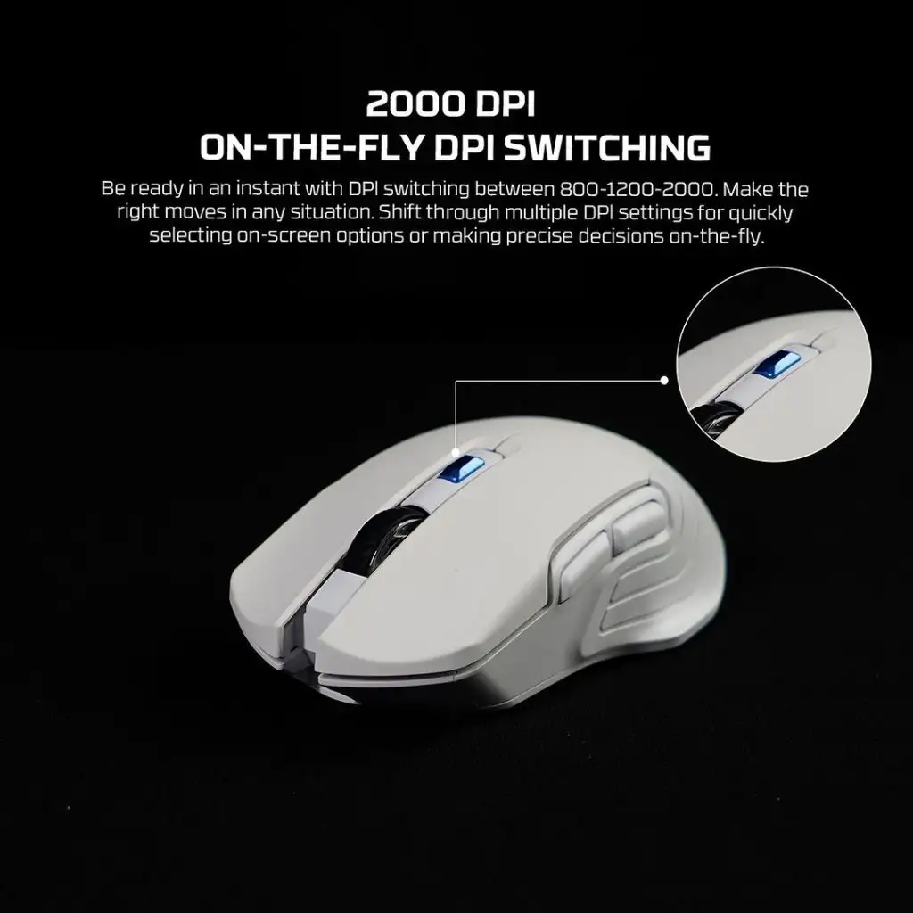 FANTECH RAIGOR III WG12RS WIRELESS 2,4GHZ , BT 5.0 , RECHARGEABLE - WHITE