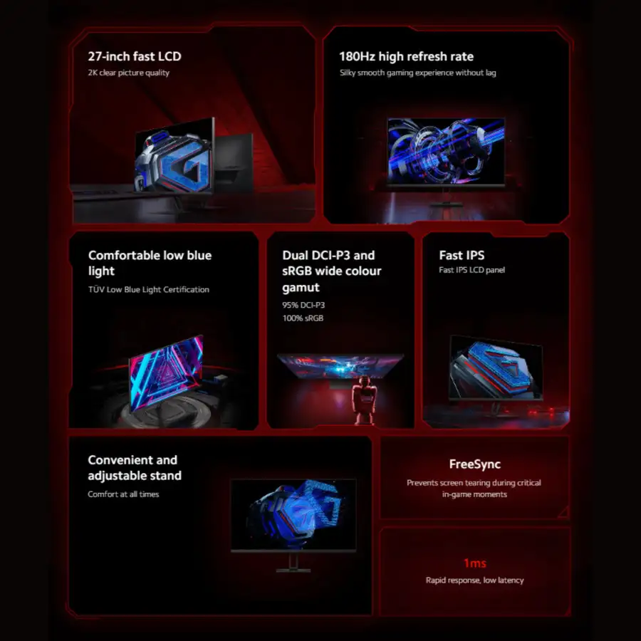 Xiaomi G27Qi 27" 2K IPS 180Hz 1ms Gaming Monitor