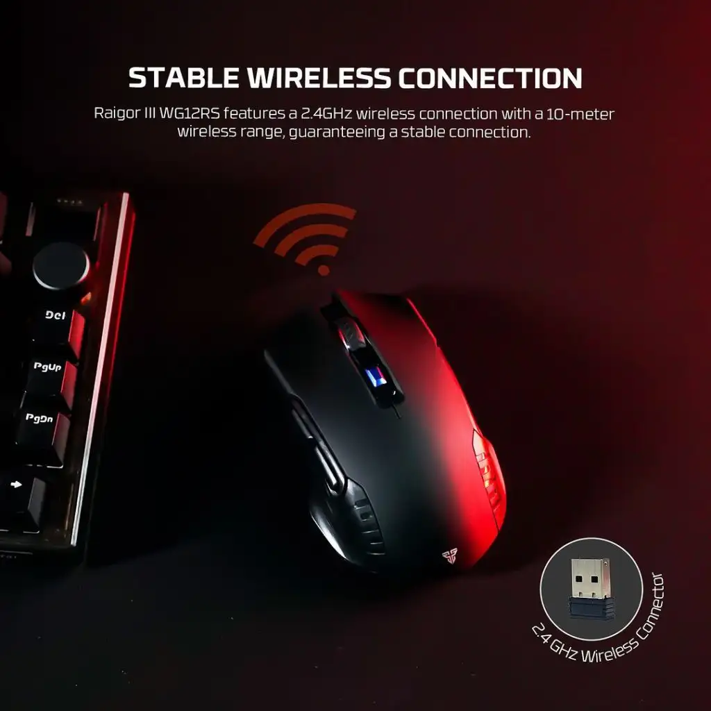FANTECH RAIGOR III WG12RS WIRELESS 2,4GHZ , BT 5.0 , RECHARGEABLE - BLACK