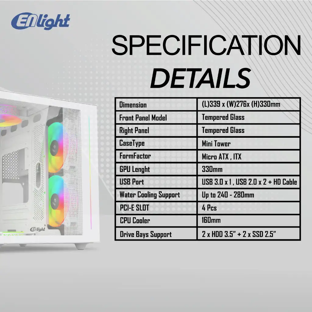 ENLIGHT Z8 WHITE +3 Fan RGB