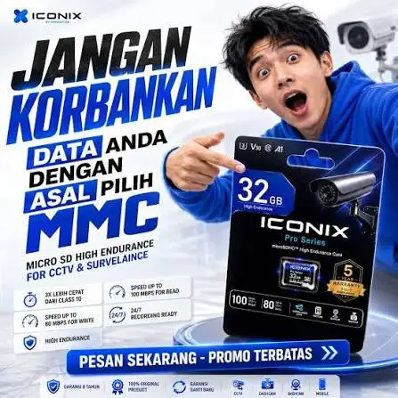 ICONIX MicroSD 256GB Class 10 UHS-I U3 V30 A1 100Mbps Pro Series Garansi 8 Tahun