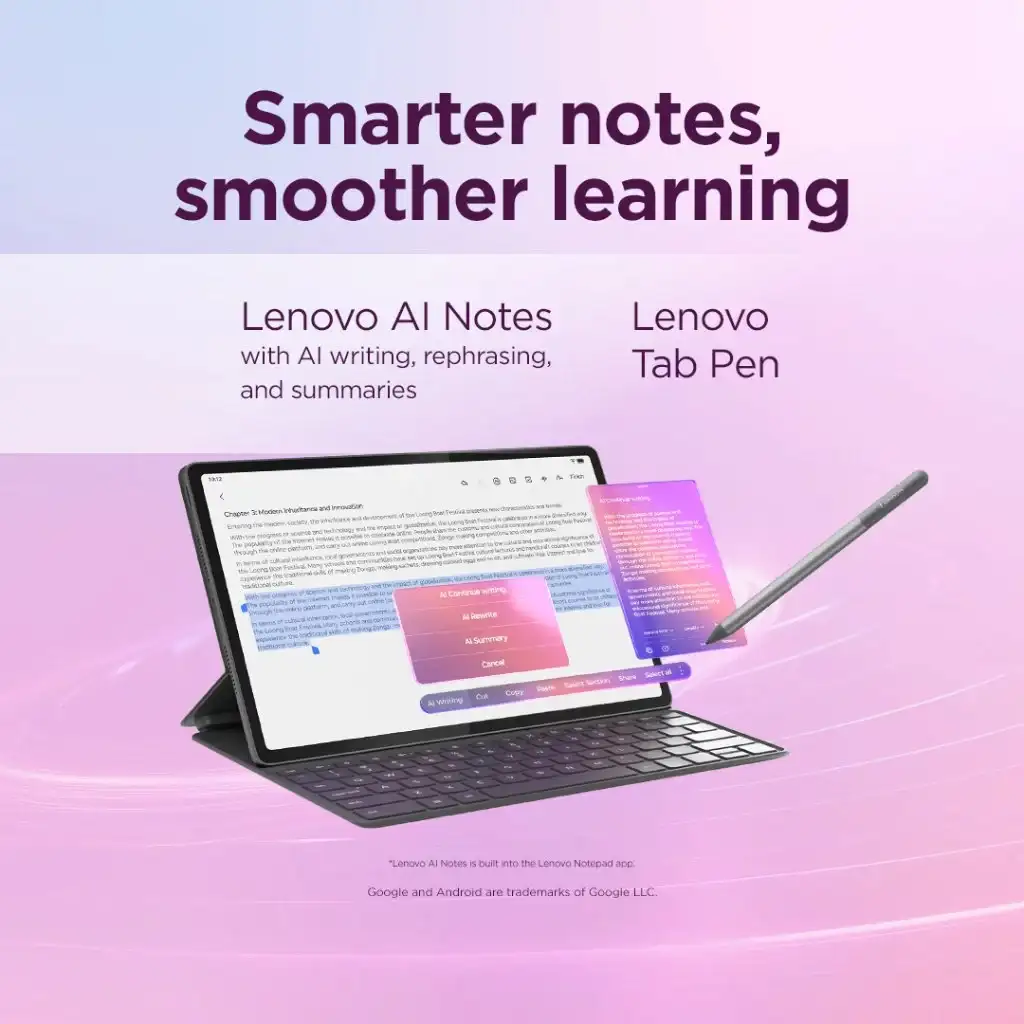 Lenovo Idea Tab Plus 8GB 128GB Keyboard + Pen Cloud Grey 12.1" 2.5K MediaTek Dimensity 6400