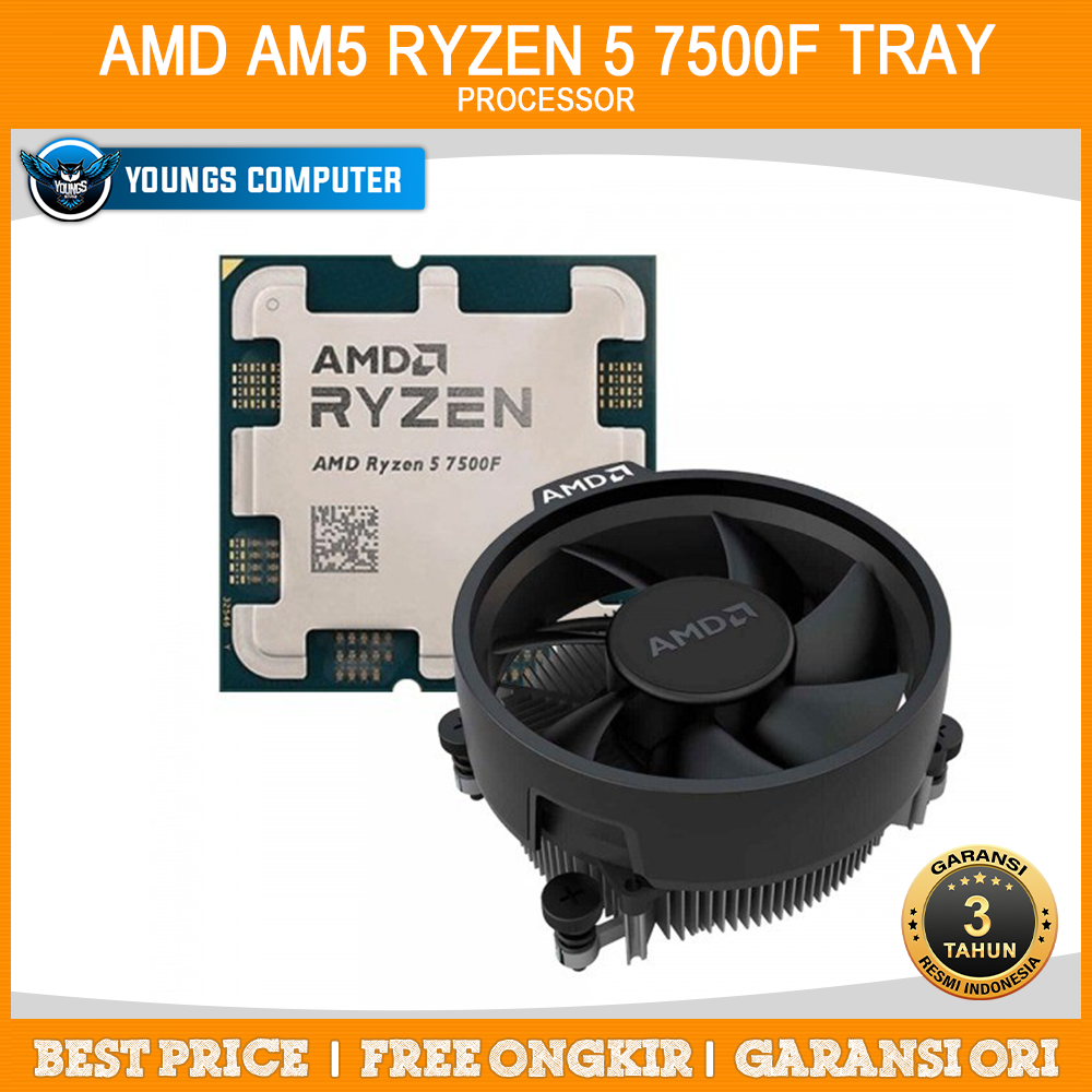 AMD AM5 RYZEN 5 7500F TRAY + FAN ORI RESMI