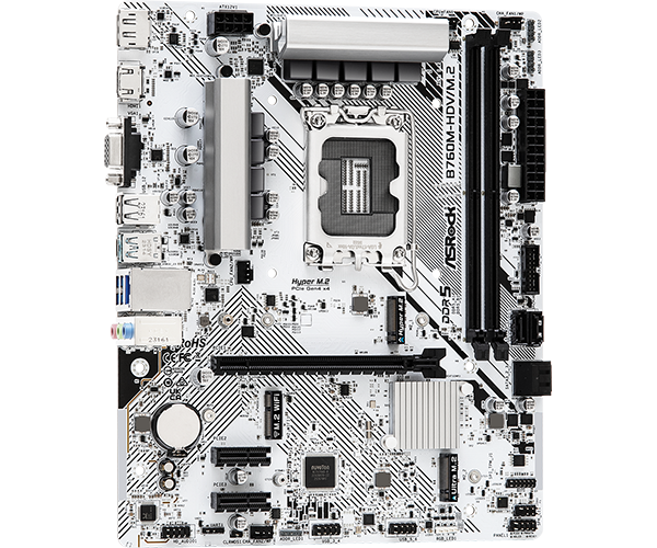 ASROCK B760M-HDV/M.2 WHITE (DDR5) - Gambar 2