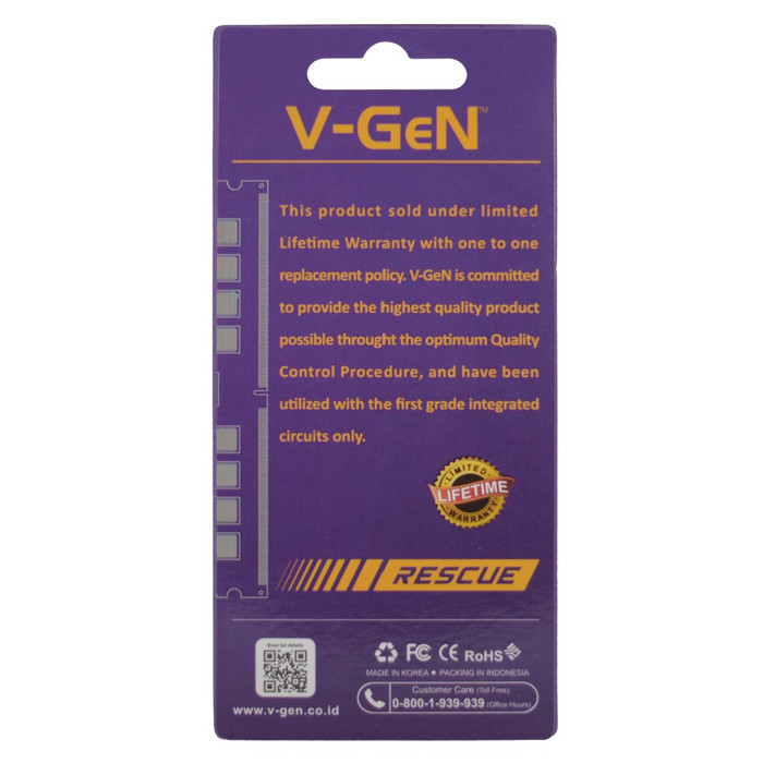 V-GeN RESCUE DDR3 4GB 1600Mhz LONGDIMM - Gambar 3