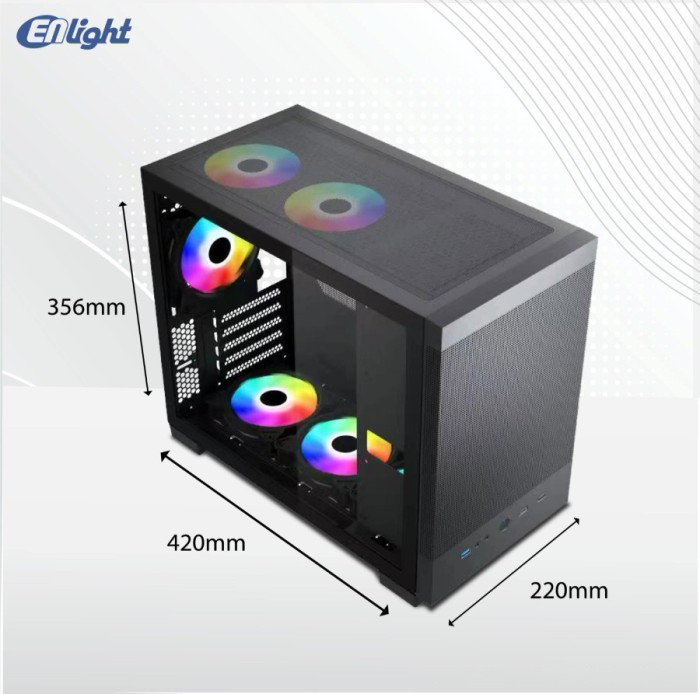 ENLIGHT A1 WHITE With USB-C + No Fan - Gambar 2