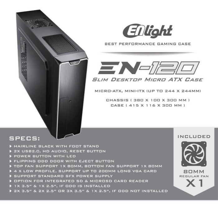 ENLIGHT EN-120 + 300W SFX SLIM mATX USB3.0 - Gambar 5