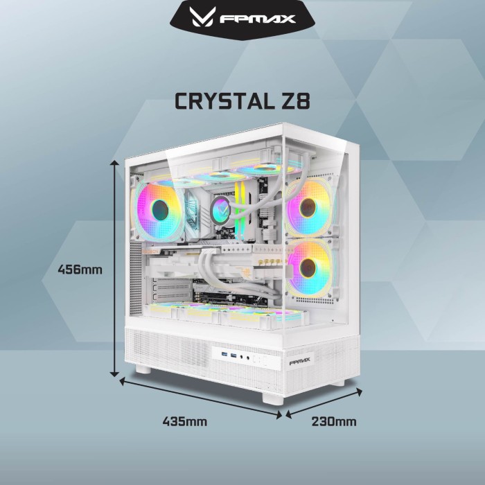 FPMAX CRSYTAL Z8 FLOE BLACK + 3 Fan Avalon - Gambar 4