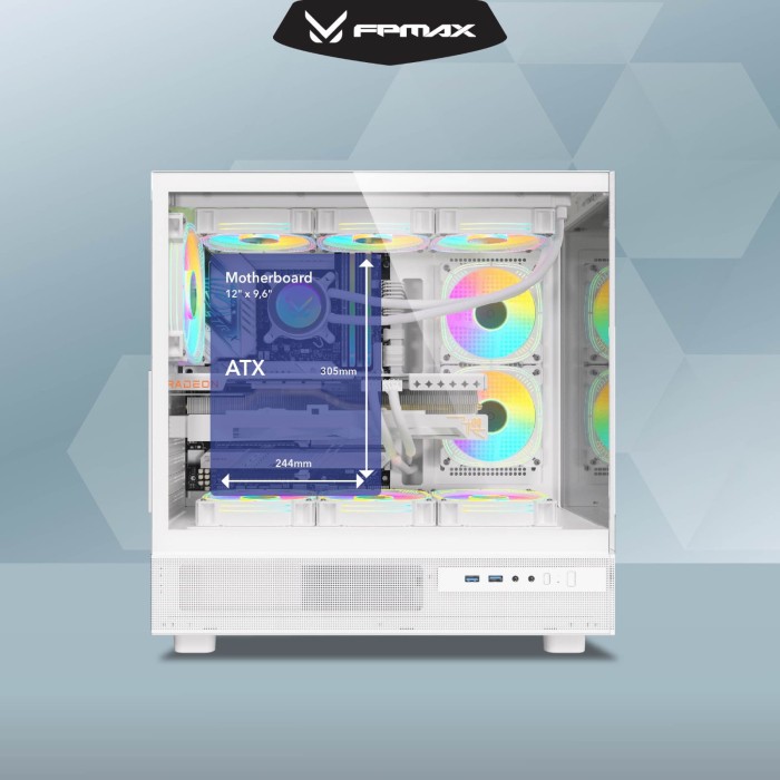 FPMAX CRSYTAL Z8 FLOE BLACK + 3 Fan Avalon - Gambar 3