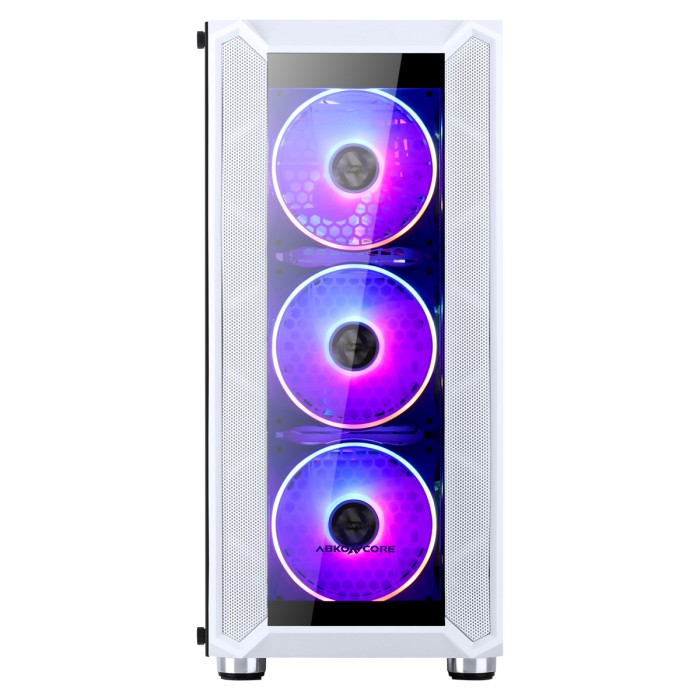 ABKONCORE HELIOS H301G WHITE + 3 Fan RGB - Gambar 2